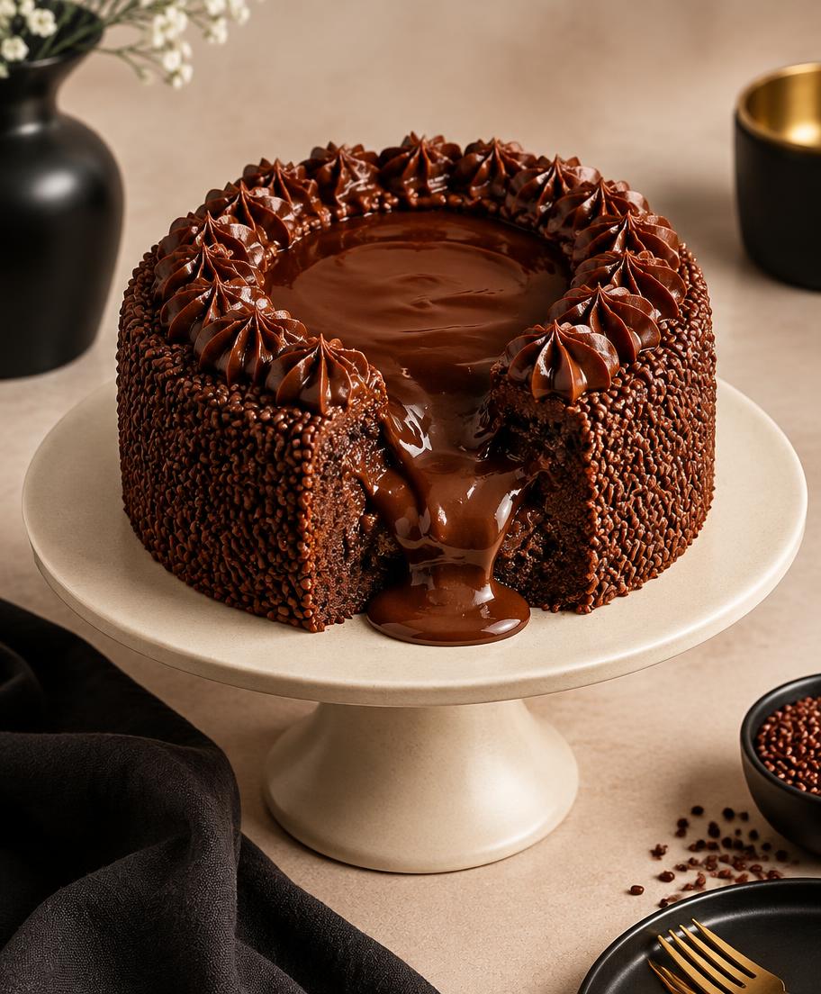 Bolo piscina de chocolate