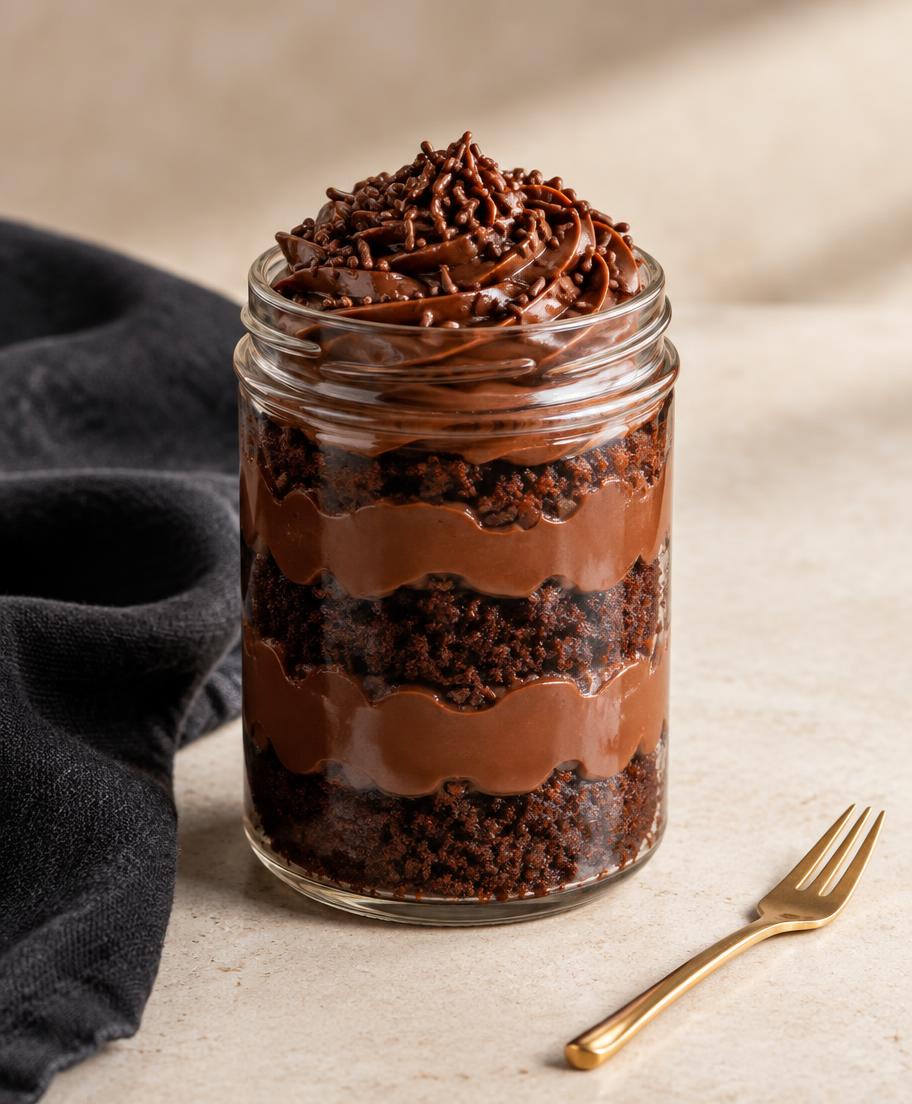 Bolo no Pote de Brigadeiro